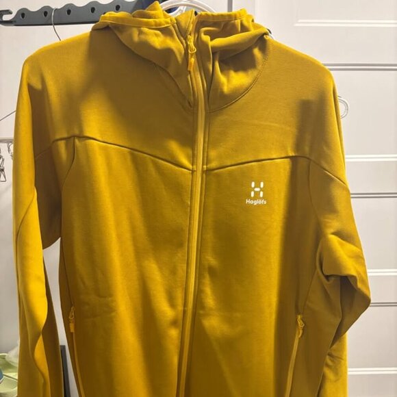Haglöfs Frost Mid Hoodie, Mustard Yellow Lightweight Fleece (Men Size M) - Picture 1 of 5